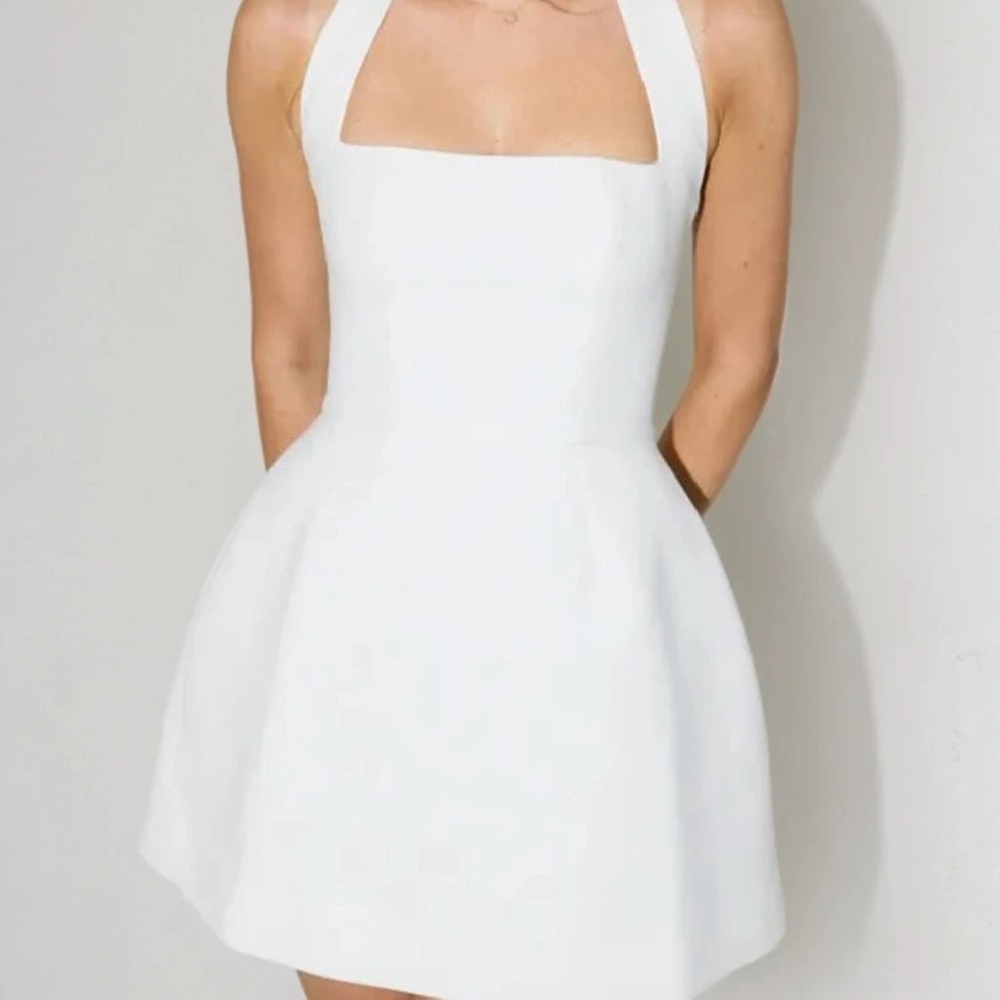 Lasakay White Halter Mini Formal Sundress Size S